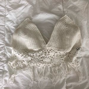Xenia Boutique White Crochet top
